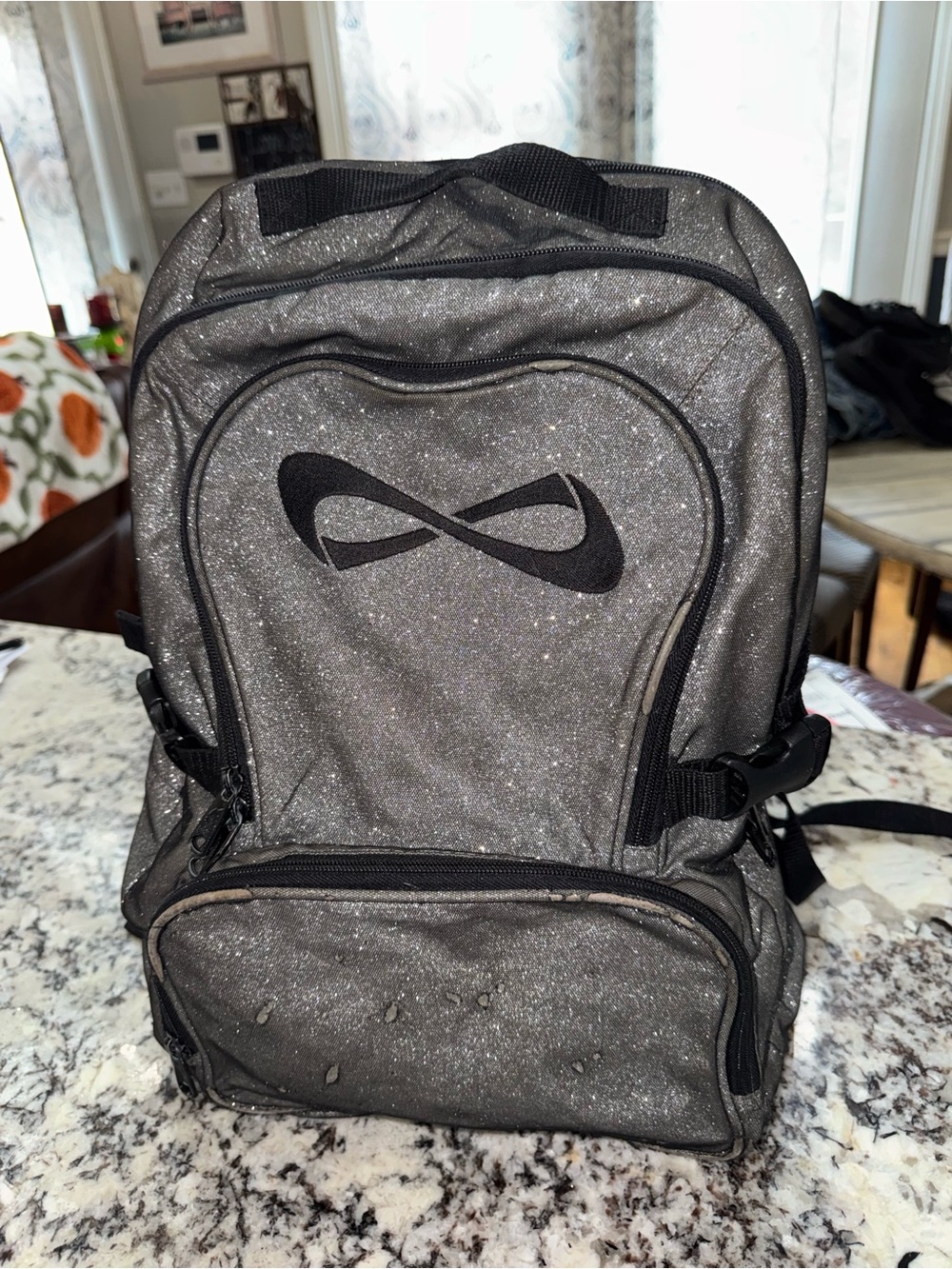 Nfinity Silver Glitter sparkle cheer backpack